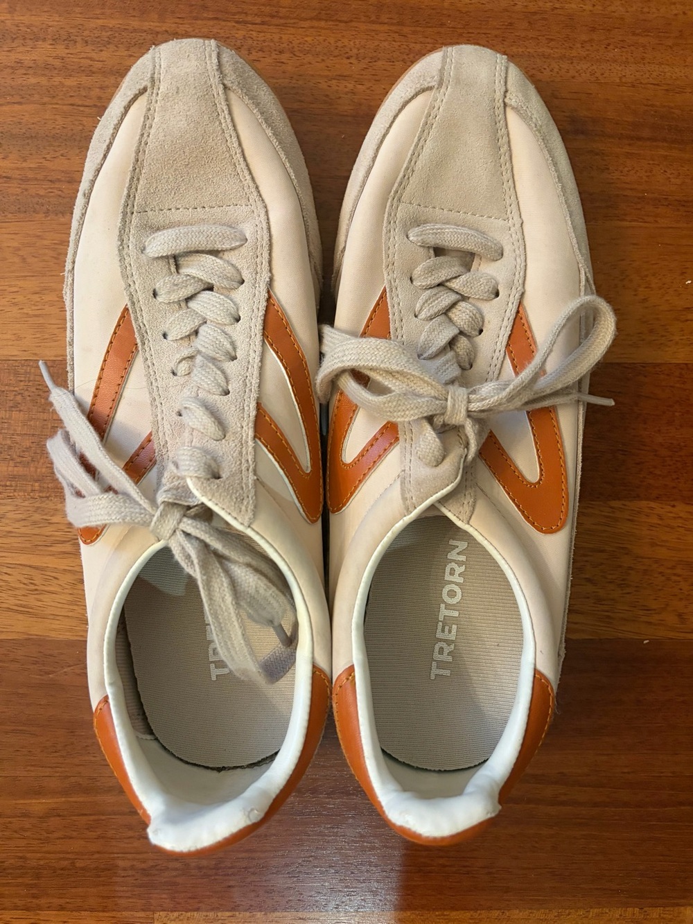 Tretorn Sneakers in Light Beige with Tan Details